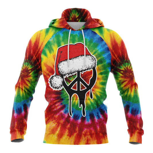 Hippie Tie Dye Pullover Premium Hoodie, Perfect Outfit For Men And Women On Christmas New Year Autumn Winter