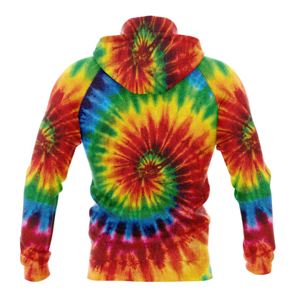 Hippie Tie Dye Pullover Premium Hoodie, Perfect Outfit For Men And Women On Christmas New Year Autumn Winter