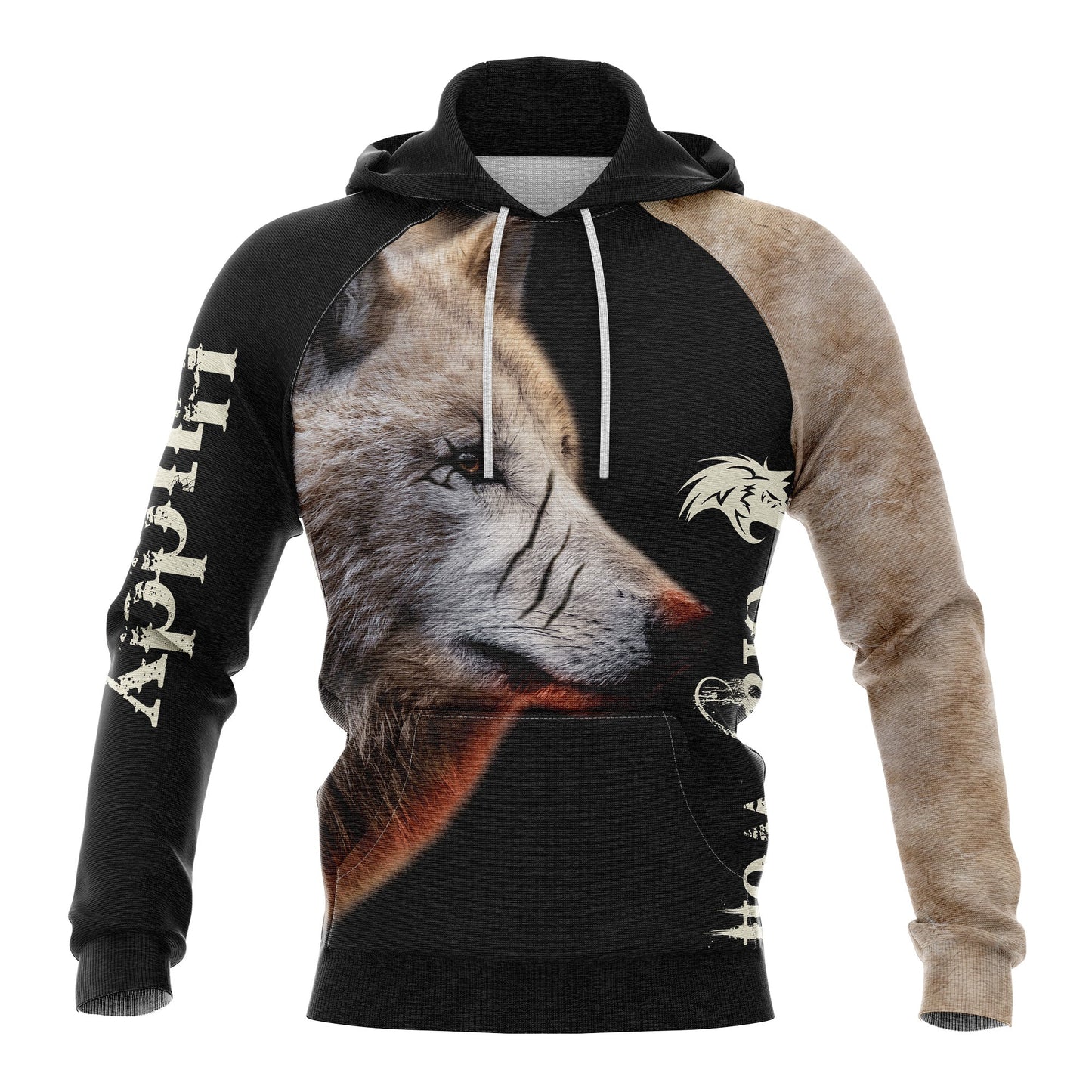 Custom Name Gray Wolf Pullover Premium Hoodie, Perfect Outfit For Men And Women On Christmas New Year Autumn Winter