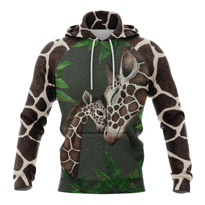 Mother's Love Giraffe Pullover Premium Hoodie, Perfect Outfit For Men And Women On Christmas New Year Autumn Winter
