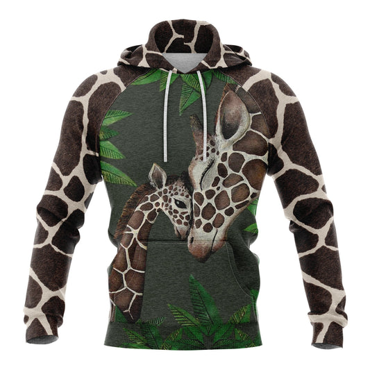 Mother's Love Giraffe Pullover Premium Hoodie, Perfect Outfit For Men And Women On Christmas New Year Autumn Winter