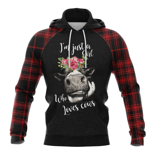Cows Pullover Premium Hoodie I'm Just A Girl Who Loves Cows, Perfect Outfit For Men And Women On Christmas New Year Autumn Winter