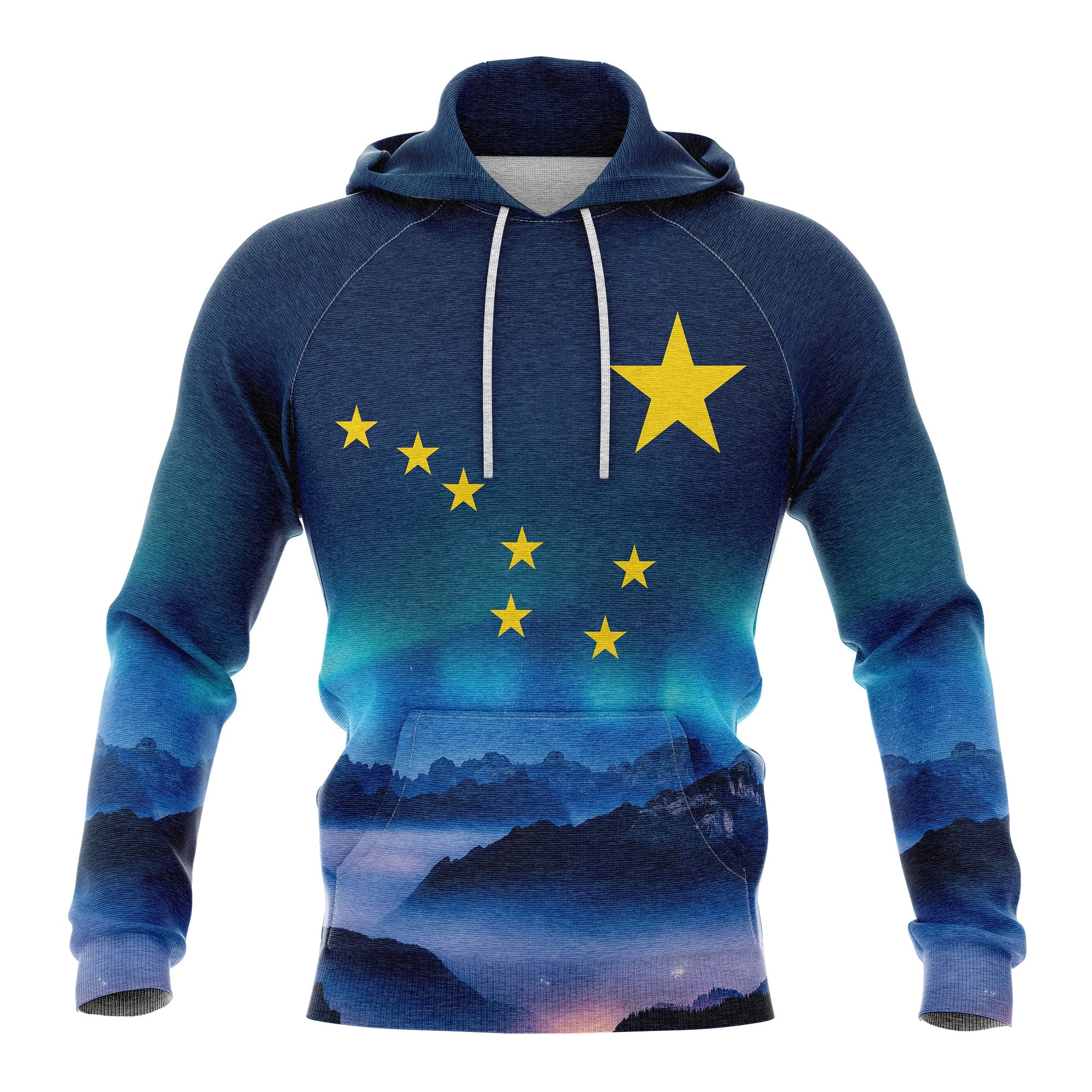Alaska Flag Aurora Pullover Premium Hoodie, Perfect Outfit For Men And Women On Christmas New Year Autumn Winter