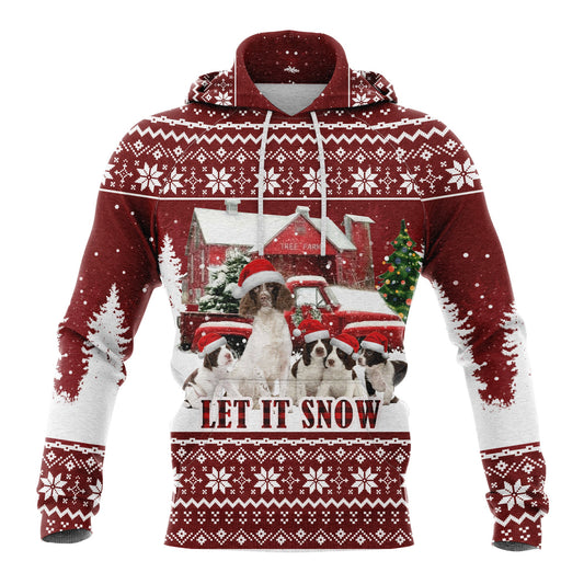 English Springer Spaniel Pullover Premium Hoodie Let It Snow, Perfect Outfit For Men And Women On Christmas New Year Autumn Winter