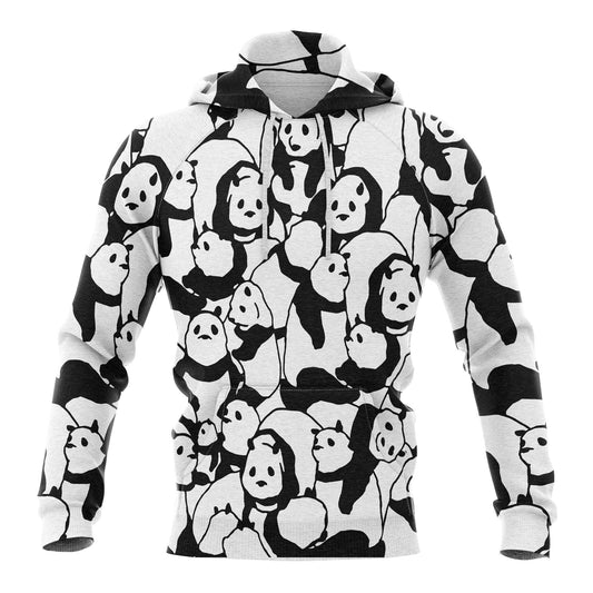 Black and White Cute Panda Pullover Premium Hoodie, Perfect Outfit For Panda Lover, Men And Women On Christmas New Year Autumn Winter