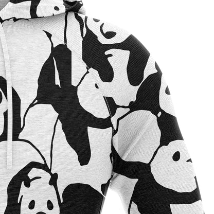 Black and White Cute Panda Pullover Premium Hoodie, Perfect Outfit For Panda Lover, Men And Women On Christmas New Year Autumn Winter