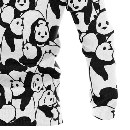 Black and White Cute Panda Pullover Premium Hoodie, Perfect Outfit For Panda Lover, Men And Women On Christmas New Year Autumn Winter