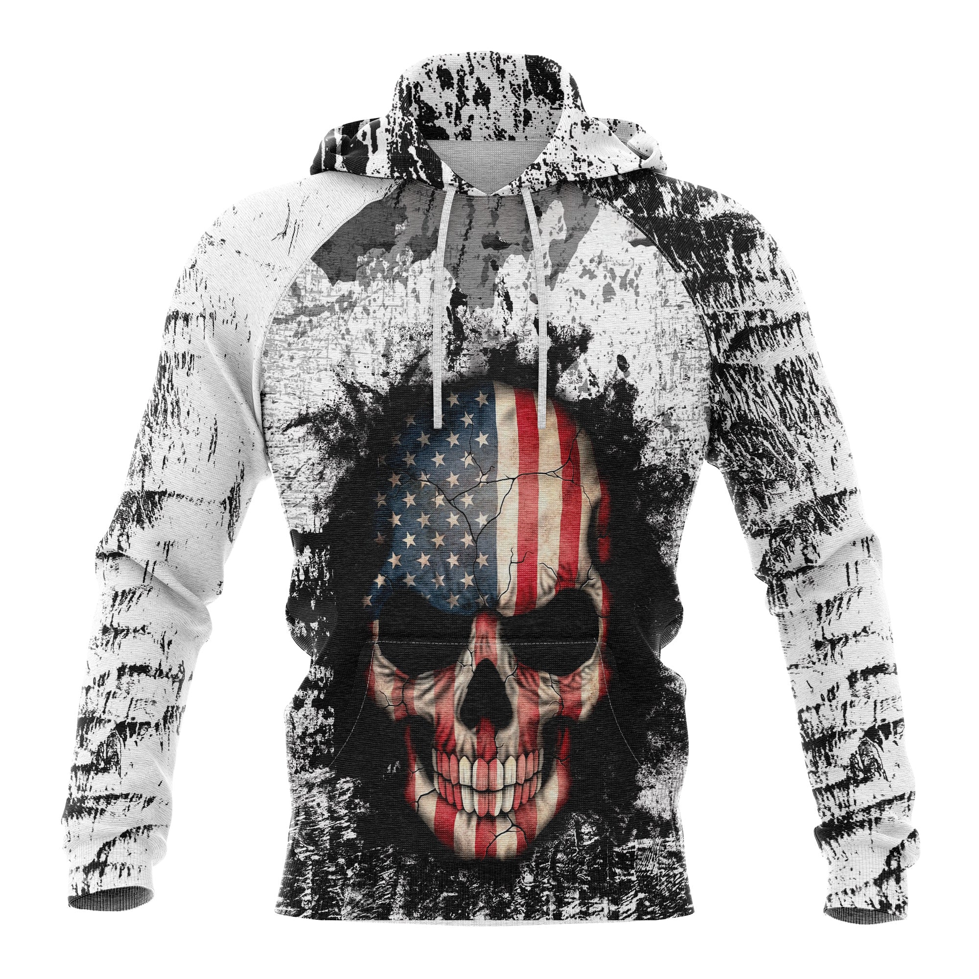 Skull American Flag Pullover Premium Hoodie, Perfect Outfit For Men And Women On Christmas New Year Autumn Winter