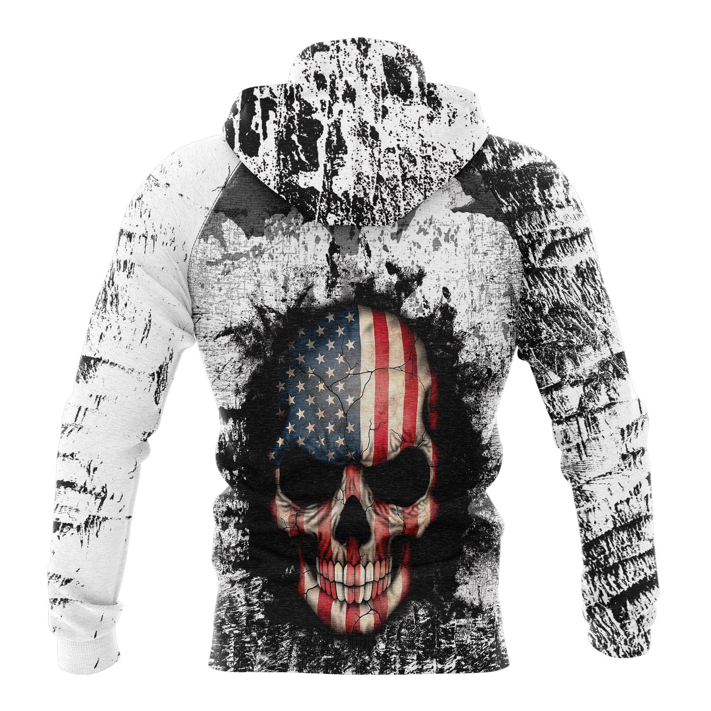Skull American Flag Pullover Premium Hoodie, Perfect Outfit For Men And Women On Christmas New Year Autumn Winter
