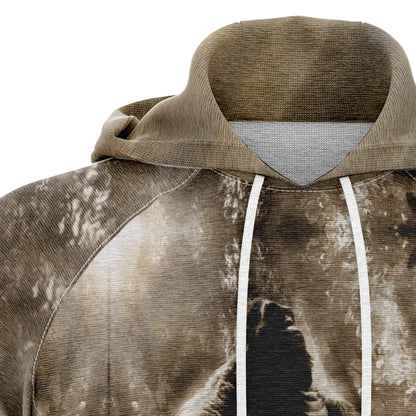 Bigfoot Print Pullover Premium Hoodie, Perfect Outfit For Men And Women On Christmas New Year Autumn Winter