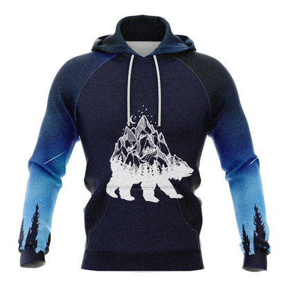 Bear I Hate People Pullover Premium Hoodie Blue Backbround, Perfect Outfit For Men And Women On Christmas New Year Autumn Winter