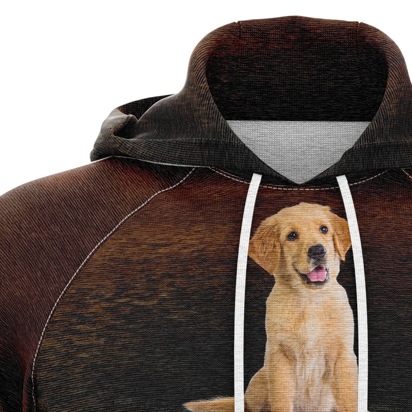Awesome Golden Retriever Reflection Premium Brown Hoodie, Perfect Outfit For Men And Women On Christmas New Year Autumn Winter