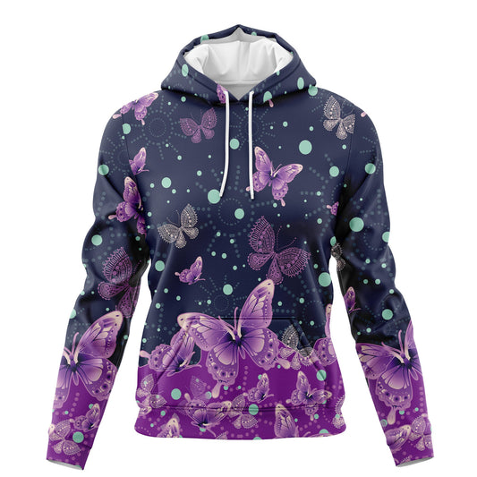 Awesome Butterfly Purple Garden Pullover Premium Hoodie, Perfect Outfit For Men And Women On Christmas New Year Autumn Winter