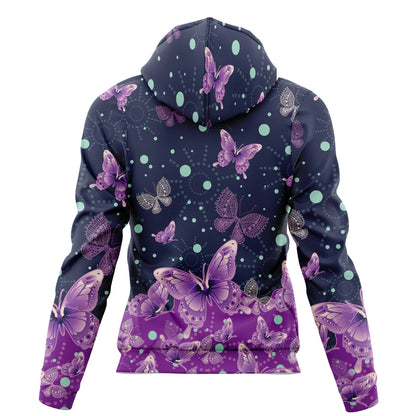 Awesome Butterfly Purple Garden Pullover Premium Hoodie, Perfect Outfit For Men And Women On Christmas New Year Autumn Winter