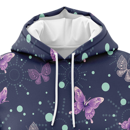 Awesome Butterfly Purple Garden Pullover Premium Hoodie, Perfect Outfit For Men And Women On Christmas New Year Autumn Winter