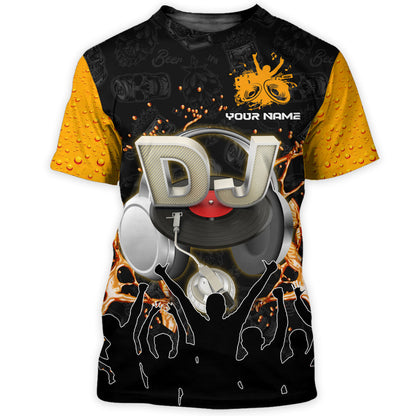 Personalized Name Disc Jockey Shirts - Custom Name DJ Shirts, Music And Beer That's Why I'm Here DJ Shirts, Perfect DJ Shirts for Men & Women