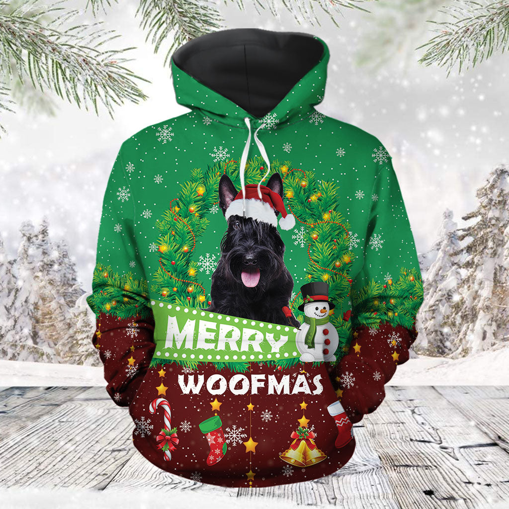 Merry Woofmas Scottish Terrier Pullover Premium Hoodie, Perfect Outfit For Men And Women On Christmas New Year Autumn Winter