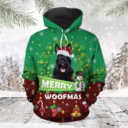 Merry Woofmas Scottish Terrier Pullover Premium Hoodie, Perfect Outfit For Men And Women On Christmas New Year Autumn Winter