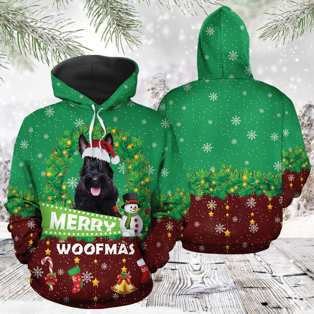 Merry Woofmas Scottish Terrier Pullover Premium Hoodie, Perfect Outfit For Men And Women On Christmas New Year Autumn Winter