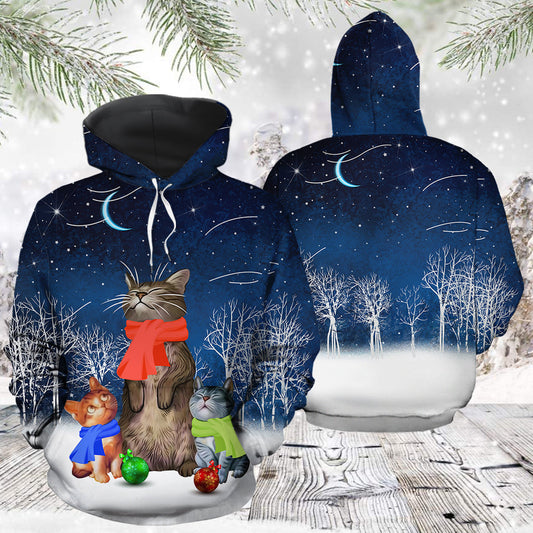 Cute Cat Winter Pullover Premium Hoodie, Perfect Outfit For Men And Women On Christmas New Year Autumn Winter