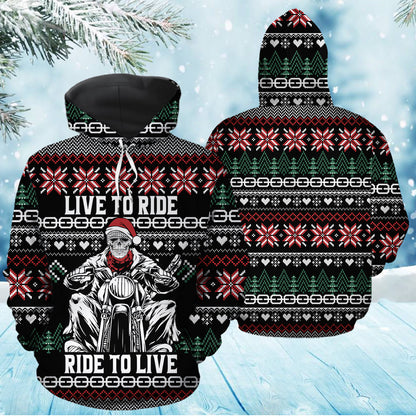 Motorbike Live To Ride Skull Pullover Premium Hoodie, Perfect Outfit For Men And Women On Christmas New Year Autumn Winter