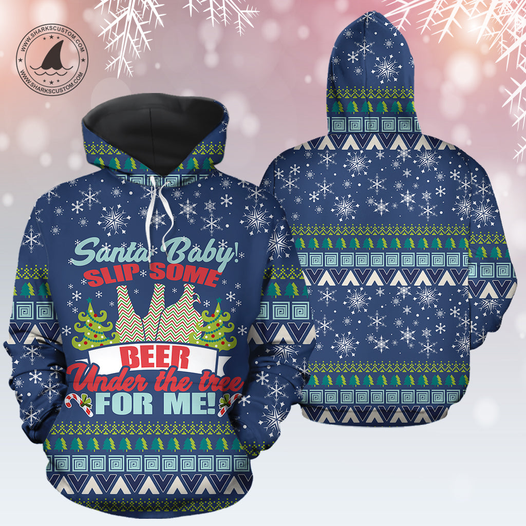 Beer Wonderful Christmas Pullover Premium Hoodie Santa Baby Slip Some, Perfect Outfit For Men And Women On Christmas New Year Autumn Winter