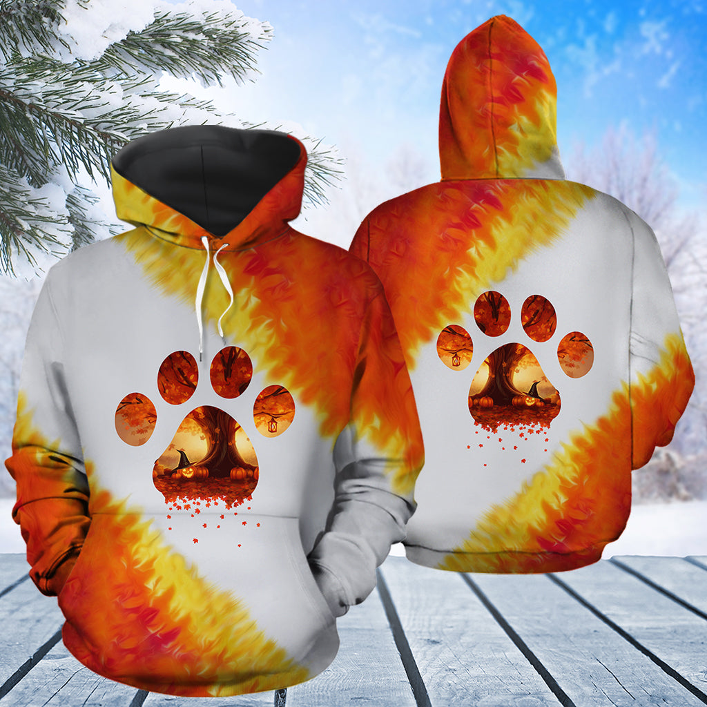 Paw Autumn Leaf Pullover Premium Hoodie, Perfect Outfit For Men And Women On Christmas New Year Autumn Winter