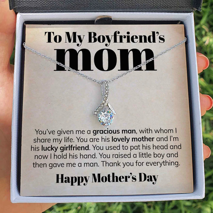 Necklace Gift Boyfriend's Mom, Future Mother-in-law On Birthday, Mother's Day, Necklace For Mom From Girlfriend, You've Given Me A Gracious Man