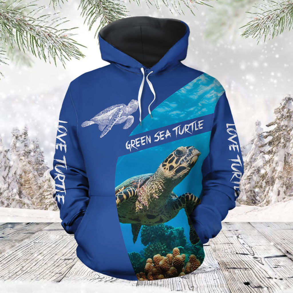 Love Green Sea Turtle Pullover Premium Hoodie, Perfect Outfit For Men And Women On Christmas New Year Autumn Winter