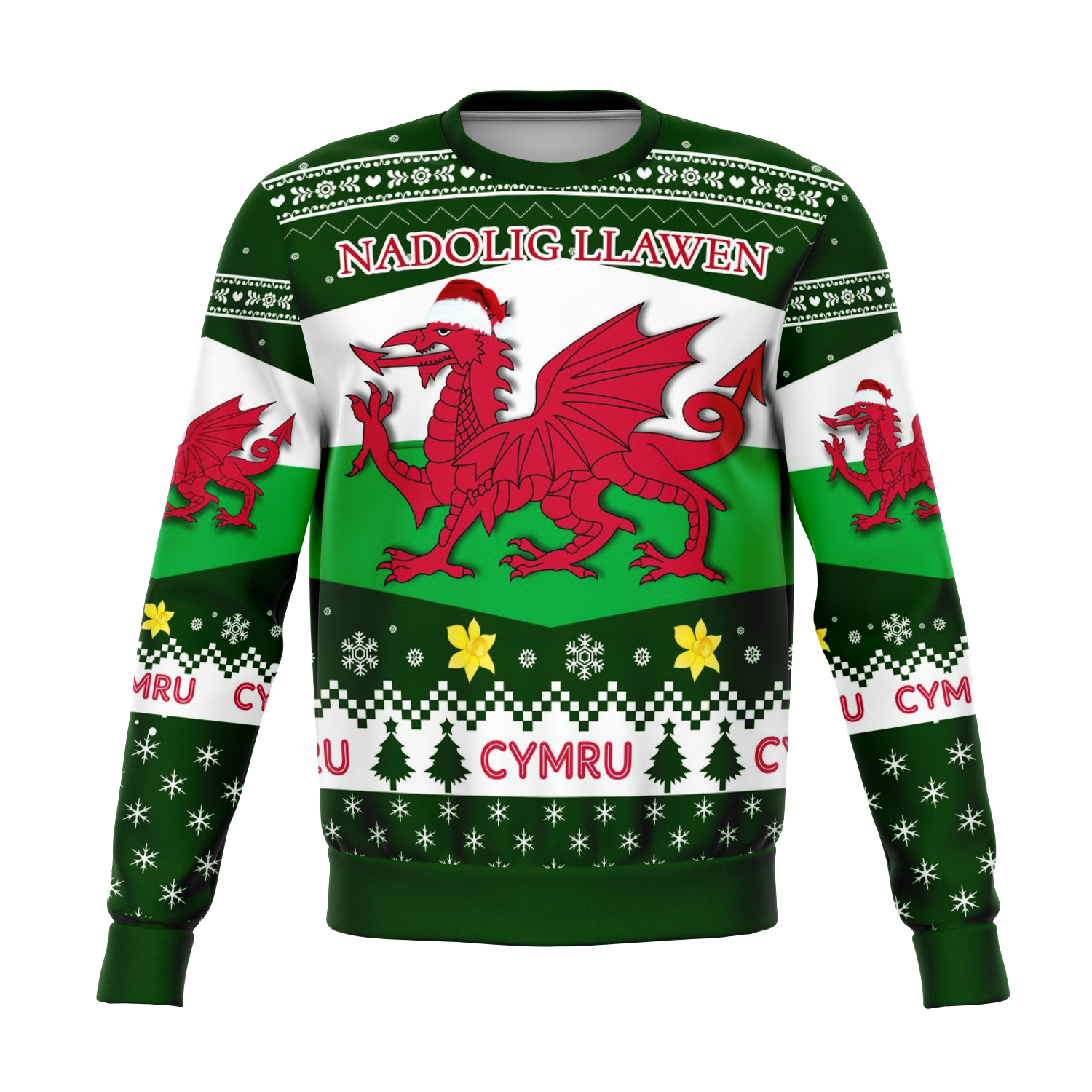 Wales Ugly Christmas Sweater Nadolig Llawen CYMRU Gift For Men & Women