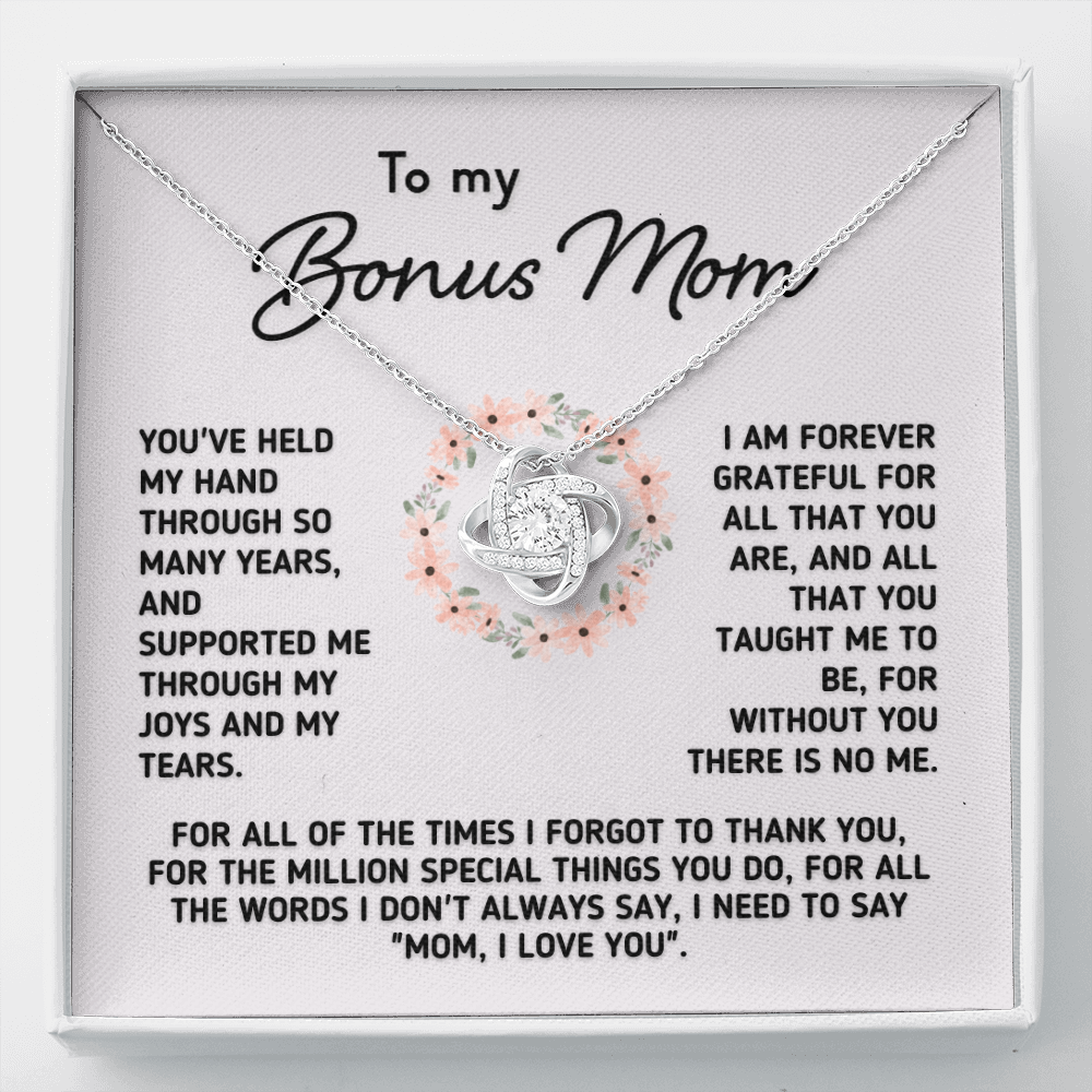 Bonus Mom Necklace, Step Mom Necklace Gift For Birthday, Mother's Day, Necklace For Mom From Daughter Son, You've held my hand through so many years