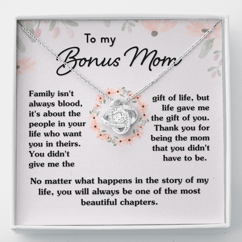 Bonus Mom Necklace, Step Mom Necklace Gift For Birthday, Mother's Day, Necklace For Mom From Daughter Son, Thank You For Being The Mom