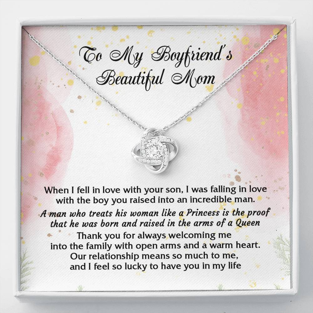 Necklace Gift Boyfriend's Mom On Birthday, Mother's Day, Necklace For Mom From Girlfriend, The Boy You Raised Into An Incredible Man