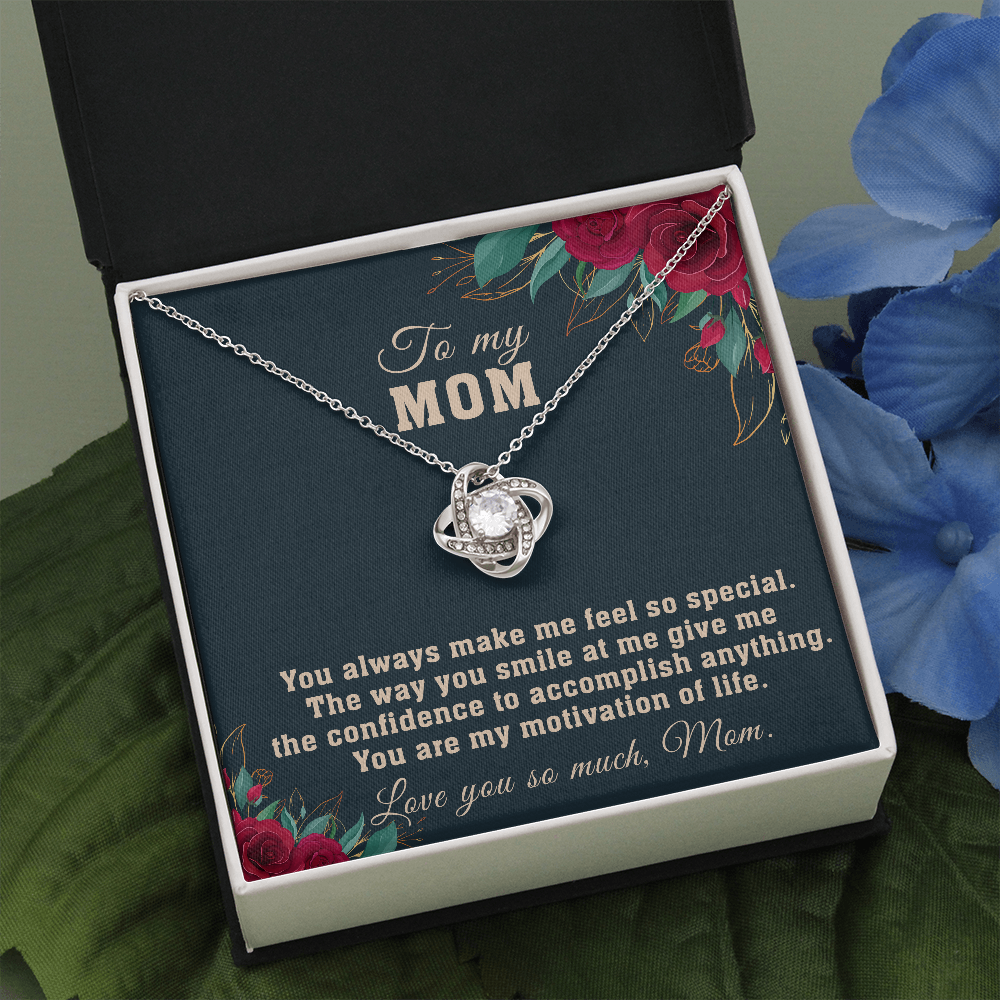 Necklace To My Mom, Birthday Gift Mother's Day Gifts for Mom, Necklace for Mom, Gift for Mom, Love Knot Necklace, You Are My Motivation Of Life