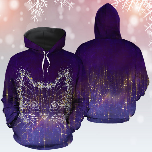 Purple Cat Snowflake Pullover Premium Hoodie, Perfect Outfit For Men And Women On Christmas New Year Autumn Winter