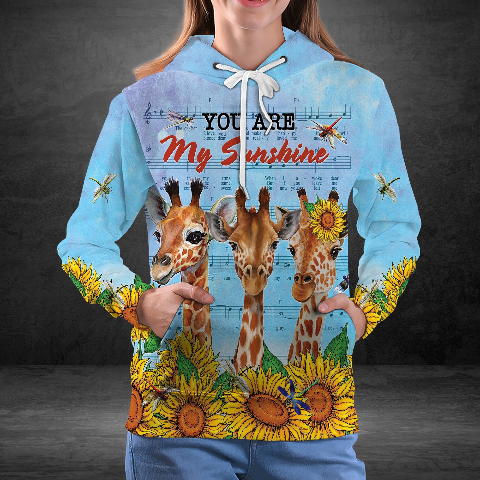 Giraffe Pullover Premium Hoodie You Are My Sunshine, Perfect Outfit For Men And Women On Christmas New Year Autumn Winter