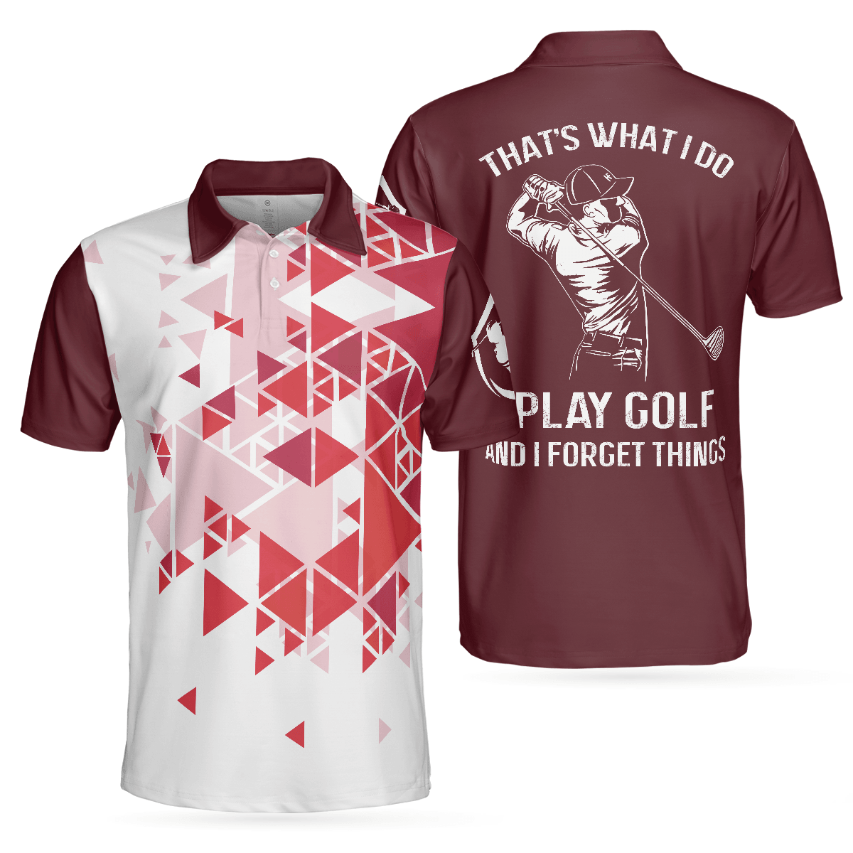 Golf Men Polo Shirt, Red Golfing Shirt Design With Sayings, Best Gift For Golfers, That's What I Do Play Golf - Perfect Gift For Men, Golfers - Amzanimalsgift