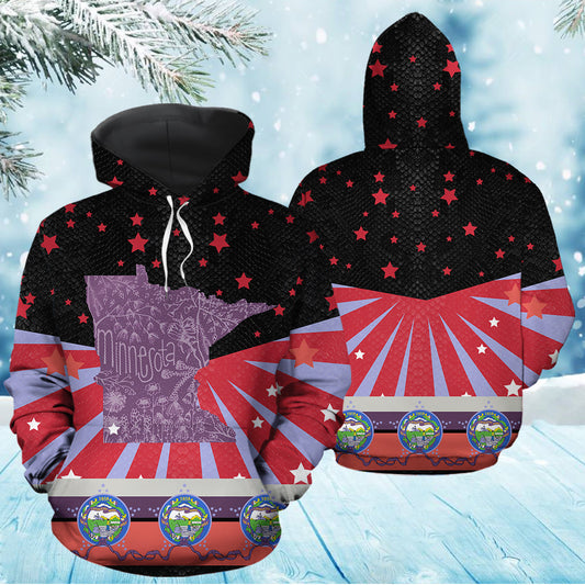 Minnesota USA State Awesome Pullover Premium Hoodie, Perfect Outfit For Men And Women On Christmas New Year Autumn Winter