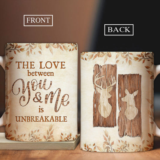 Couple AOP Mug - Vintage, Deer couple Mug - Gift for Couple, lover- The love between you & me is unbreakable Mug