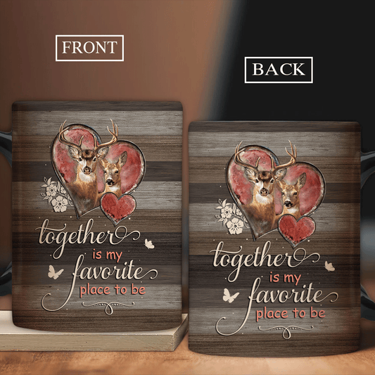 Couple AOP Mug, Anniversary Gift, Valentine's Day Gift for Husband, Wife, Partner, Couple - Together is My Favorite Place to Be Mug
