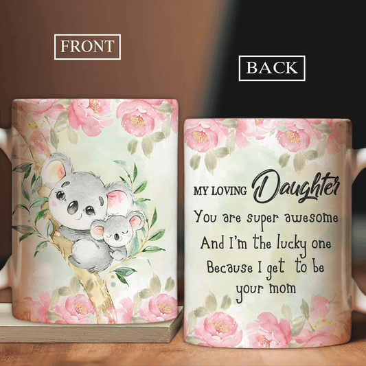 Family Aop Mug, Daughter And Mom Mug - Gifts For Daughter From Mom - Mom To Daughter, Koala Cartoon, Rose Garden, You Are Super Awesome Mug