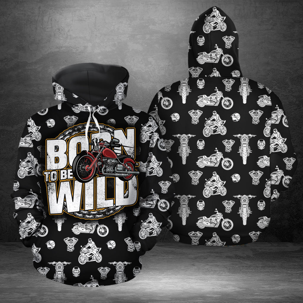 Motorcycle Pullover Halloween Premium Hoodie Born to be wild motorcycle, Perfect Outfit For Men And Women On Christmas New Year Autumn Winter