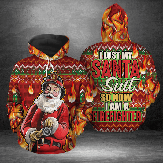 Santa Firefighter Pullover Premium Hoodie I Lost My Santa Suit, Perfect Outfit For Men And Women On Christmas New Year Autumn Winter