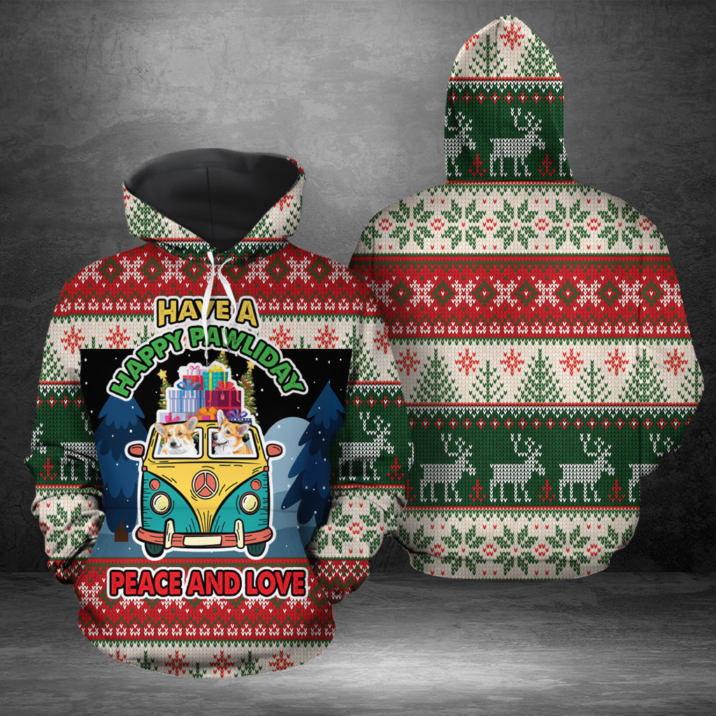 Pembroke Welsh Corgi Christmas Pattern Pullover Premium Hoodie, Perfect Outfit For Men And Women On Christmas New Year Autumn Winter