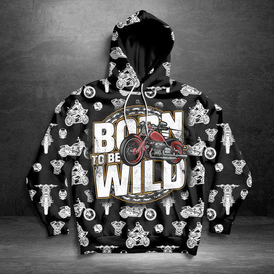 Motorcycle Pullover Halloween Premium Hoodie Born to be wild motorcycle, Perfect Outfit For Men And Women On Christmas New Year Autumn Winter