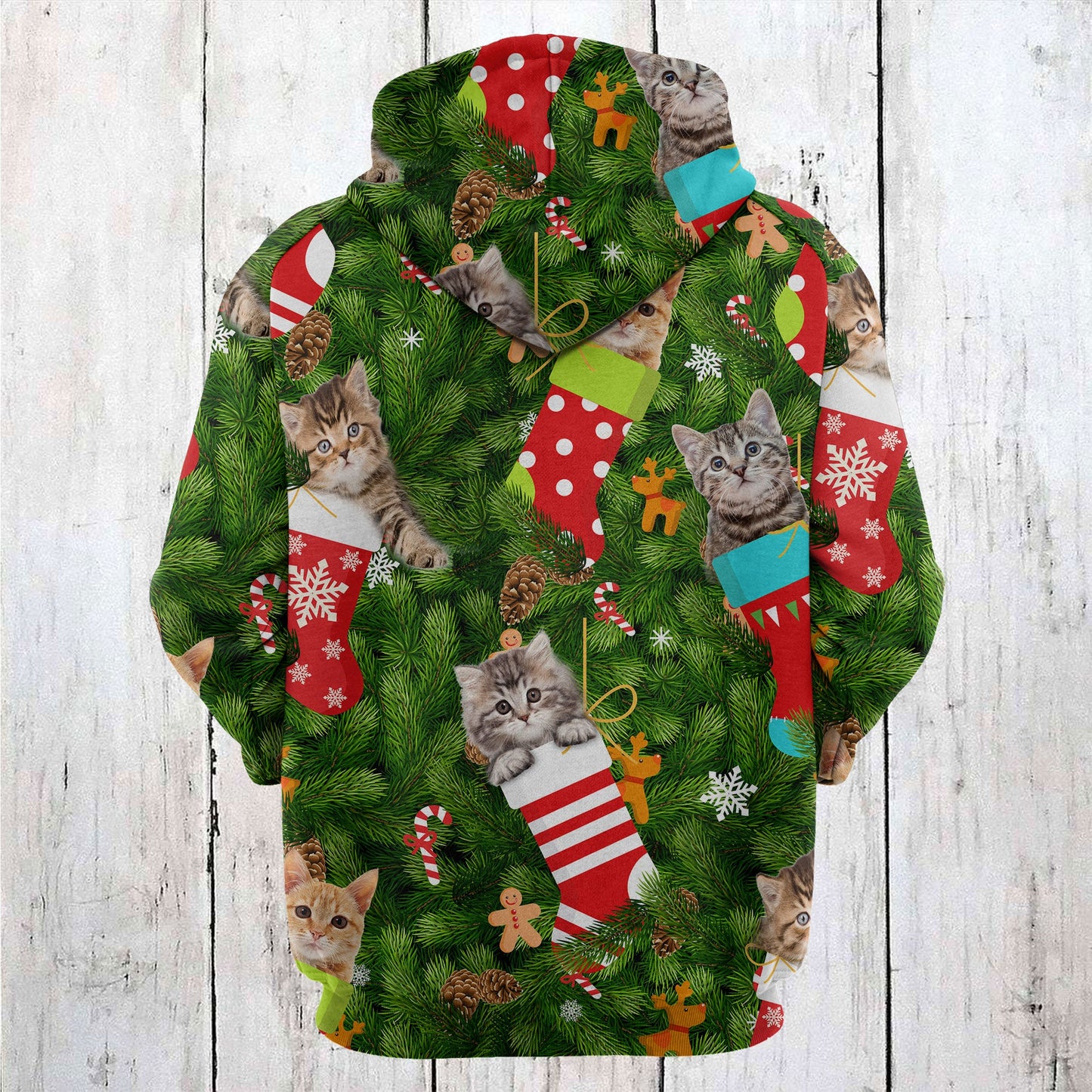 Cute Cat Socks Christmas Pullover Premium Hoodie, Perfect Outfit For Men And Women On Christmas New Year Autumn Winter