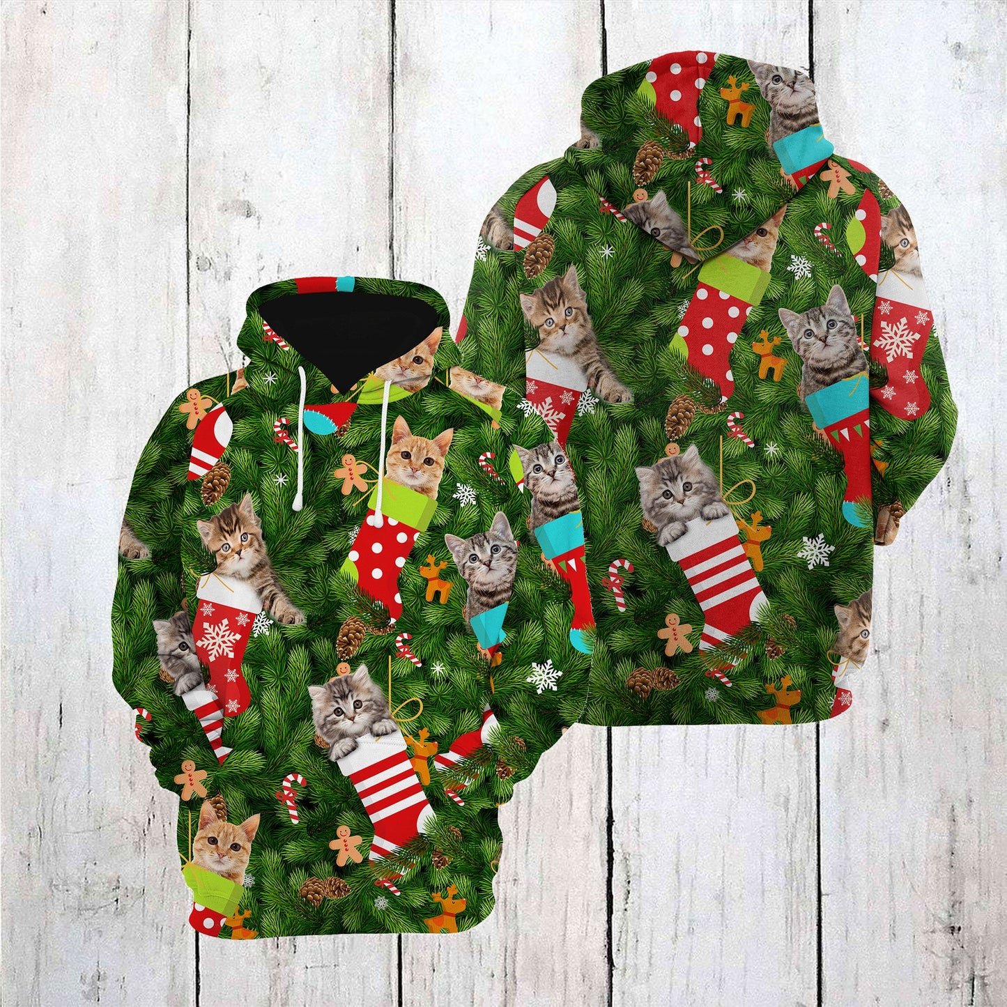 Cute Cat Socks Christmas Pullover Premium Hoodie, Perfect Outfit For Men And Women On Christmas New Year Autumn Winter