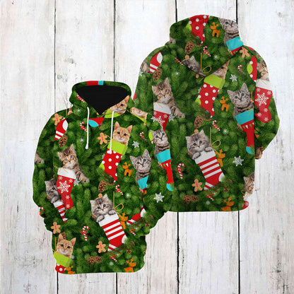 Cute Cat Socks Christmas Pullover Premium Hoodie, Perfect Outfit For Men And Women On Christmas New Year Autumn Winter